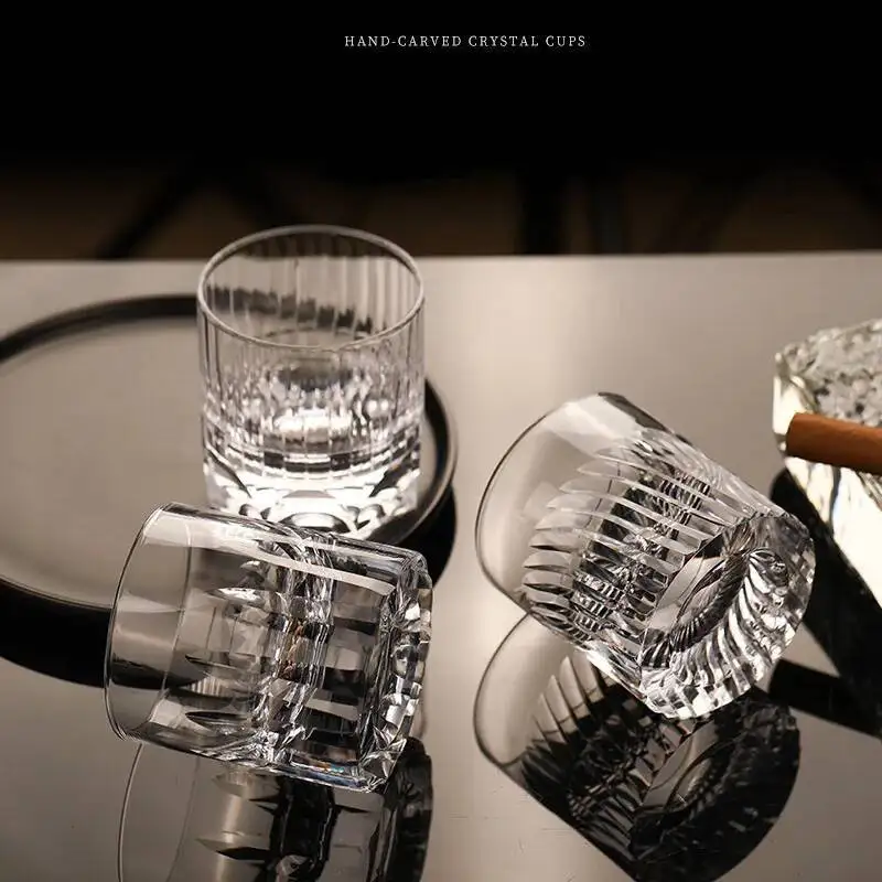 Wine Xo - 250ml 투명한 조각 장식 위스키 크리스탈