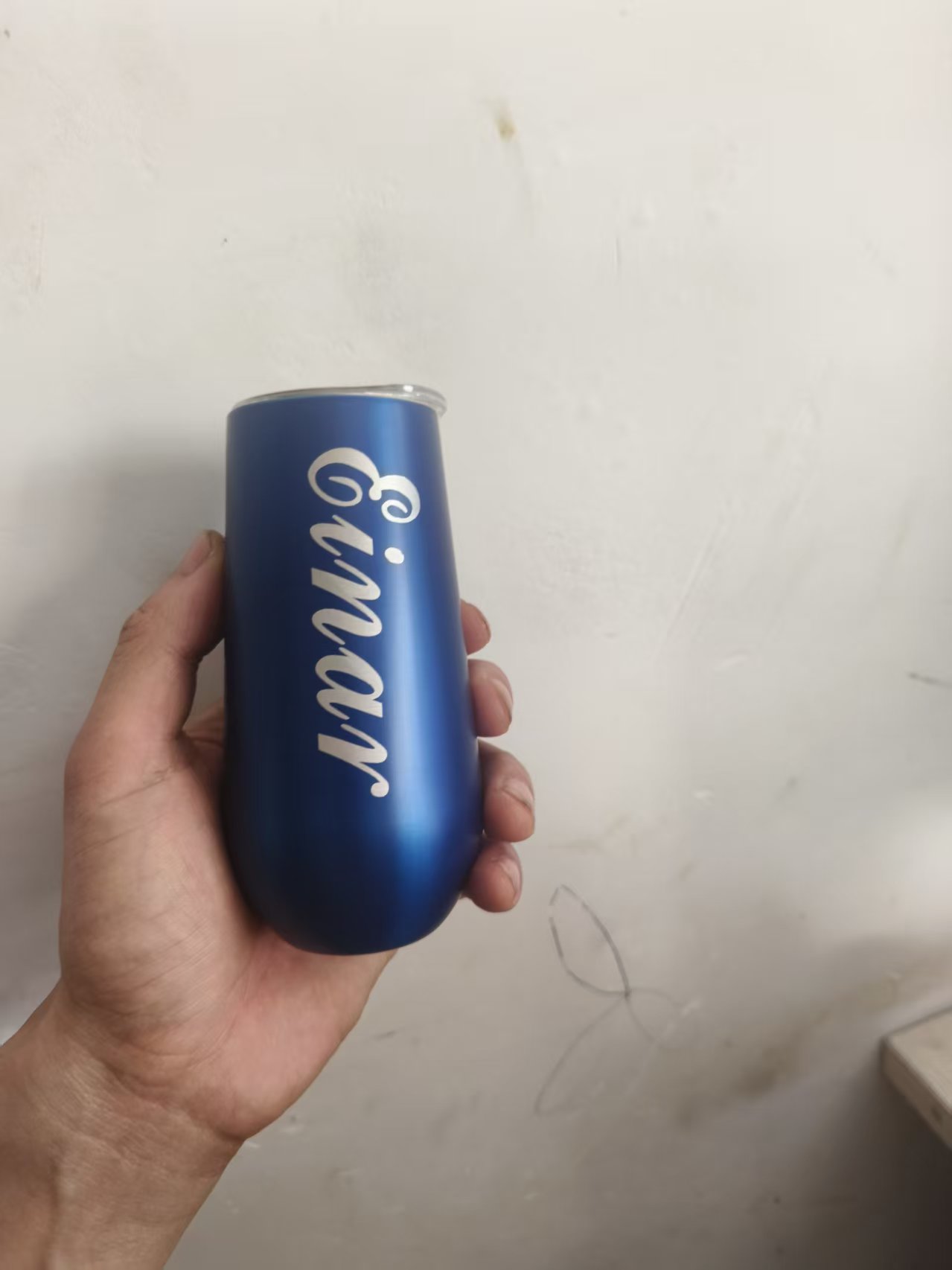 Wine In Beer Name - 맞춤형 웨딩 이름 6온스 스테인리스 스틸