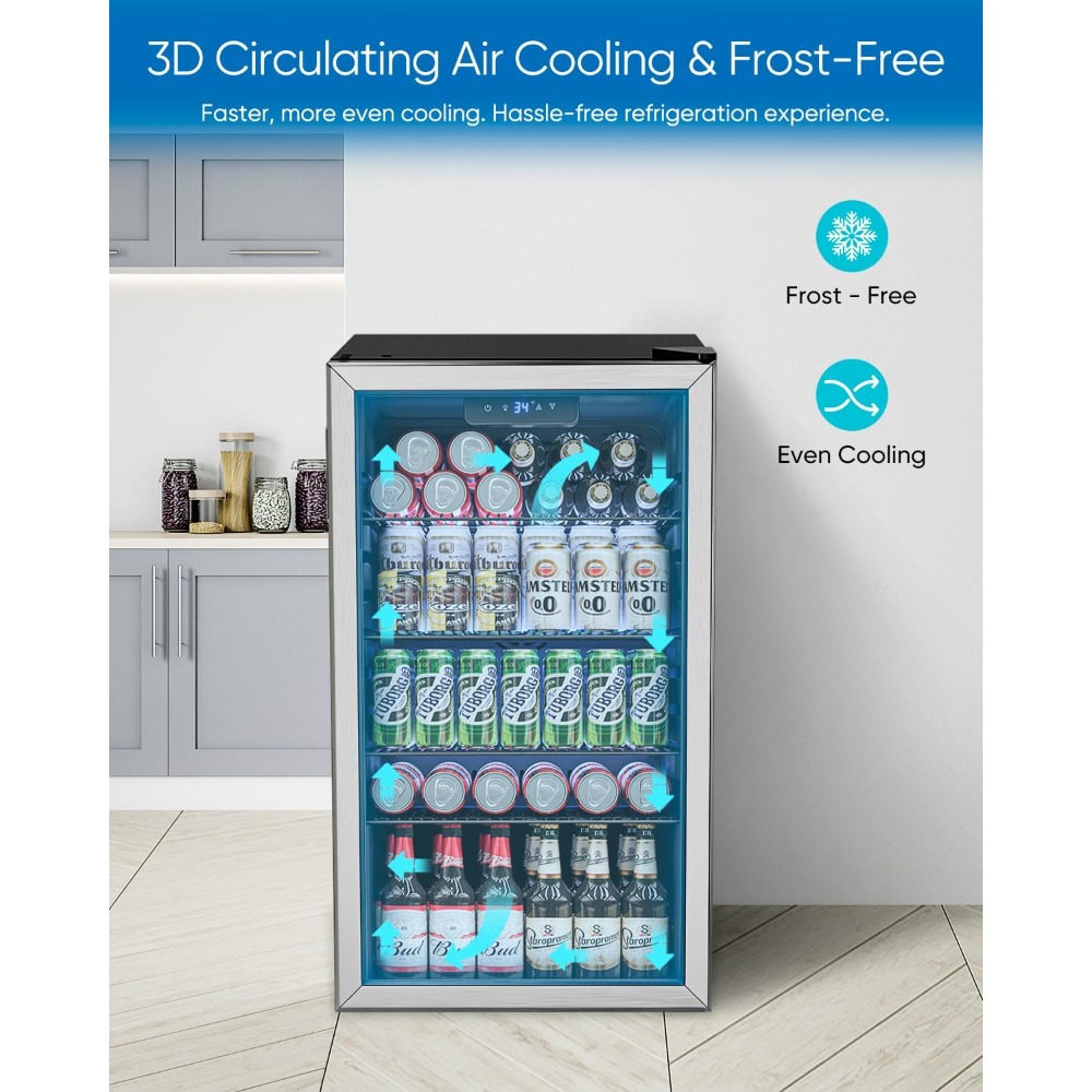 음료 냉장고 - 126캔 미니 냉장고 유리문 음료수 소 - Wine Beer Fridge Small 리뷰 및 가격